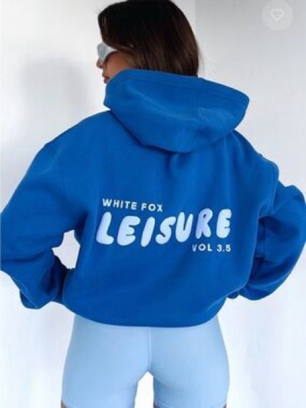 White Fox Leisure Vol 3.5 Royal Blue Puff Ink Oversized Hoodie L/XL